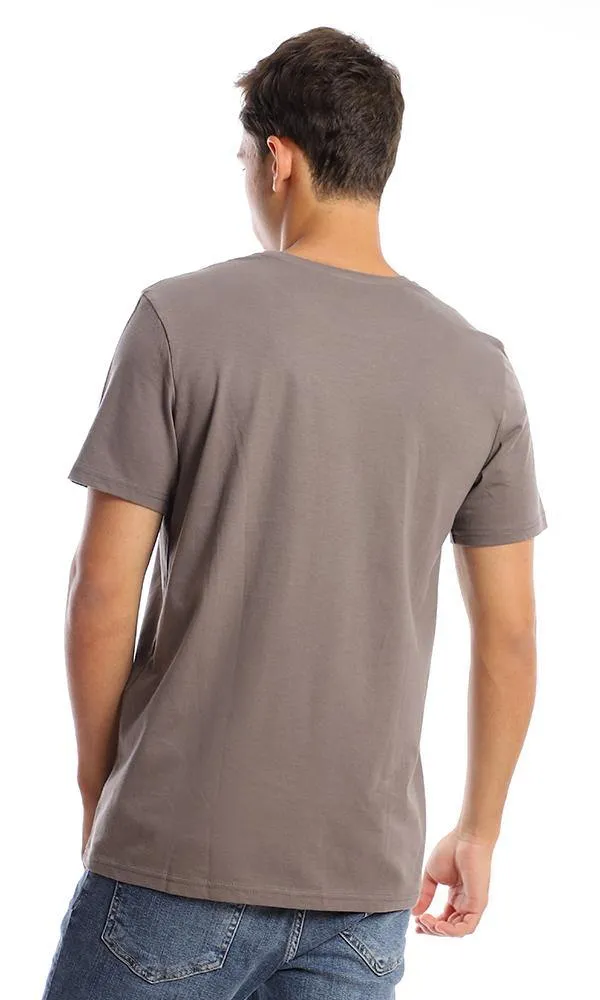 95755 Colorful Printed "Beach" Taupe Summer Tee