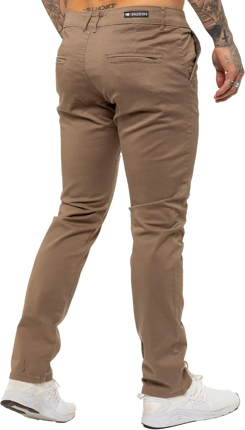 989Z ENZO Mens Slim Fit Stretch Chino Jeans Casual Cotton Trousers Pants