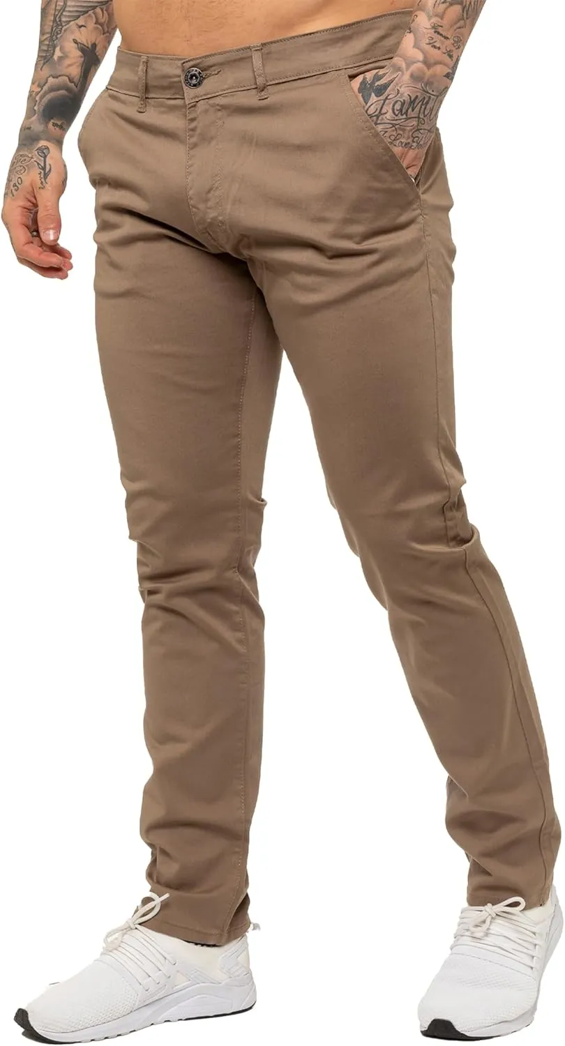 989Z ENZO Mens Slim Fit Stretch Chino Jeans Casual Cotton Trousers Pants