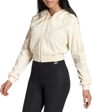 adidas Originals Women's Velour Crop Full-Zip Hoodie