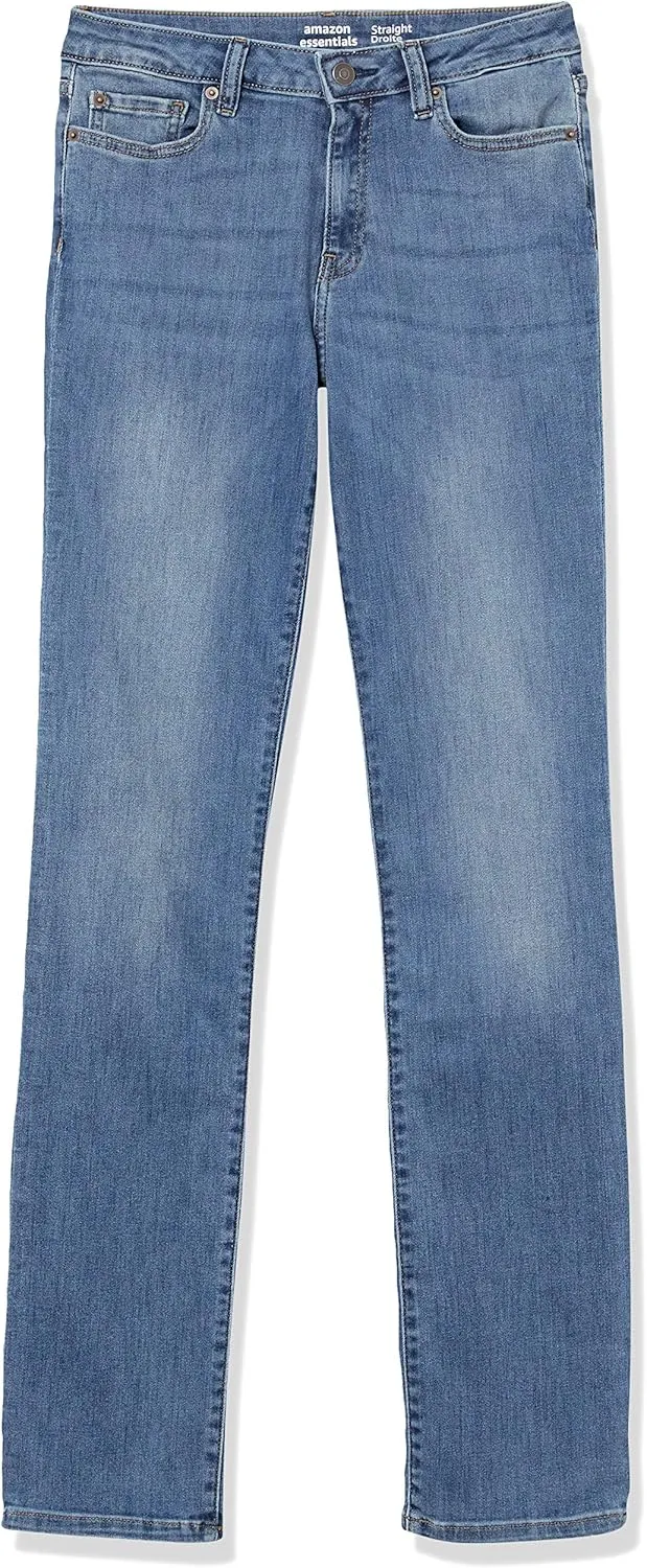 Amazon Essentials Women's Jeans, Mid Rise Straight Leg Style, Slim Fit