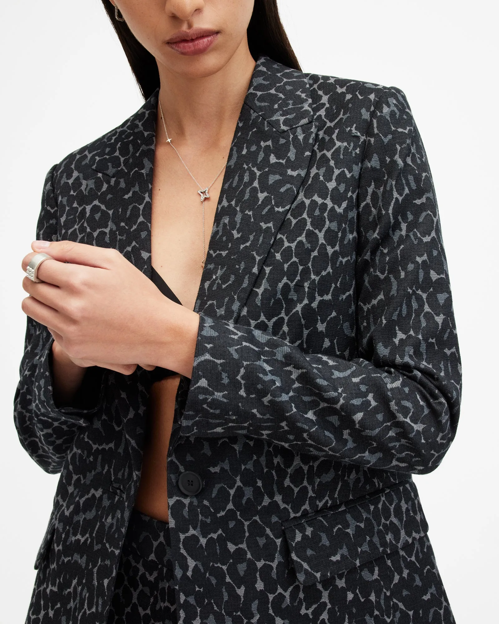 Aurora Leopard Jacquard Blazer