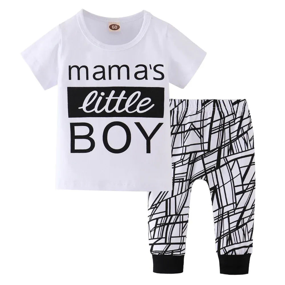 Baby Boy Cotton T-shirt and Pants (2 Pieces) Summer Outfit