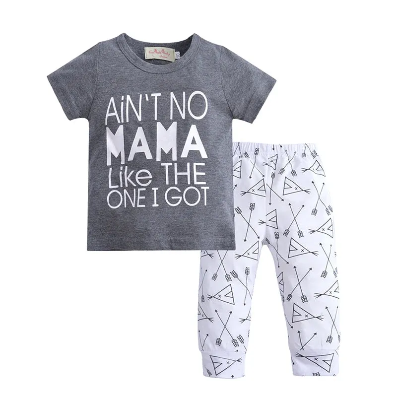 Baby Boy Cotton T-shirt and Pants (2 Pieces) Summer Outfit