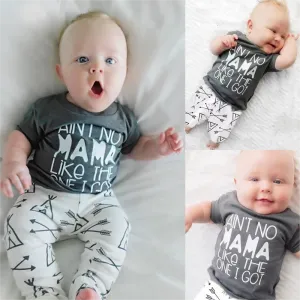 Baby Boy Cotton T-shirt and Pants (2 Pieces) Summer Outfit