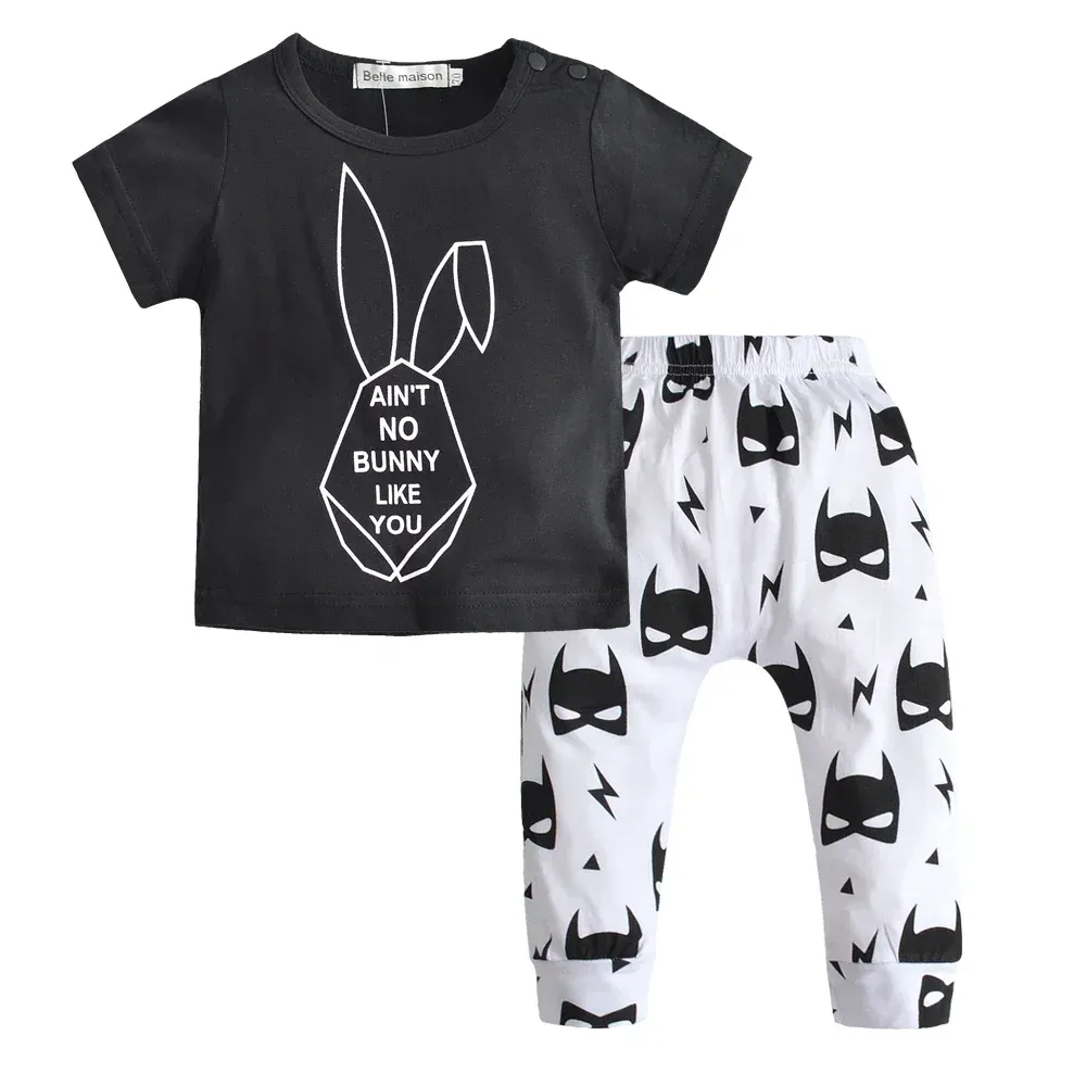 Baby Boy Cotton T-shirt and Pants (2 Pieces) Summer Outfit