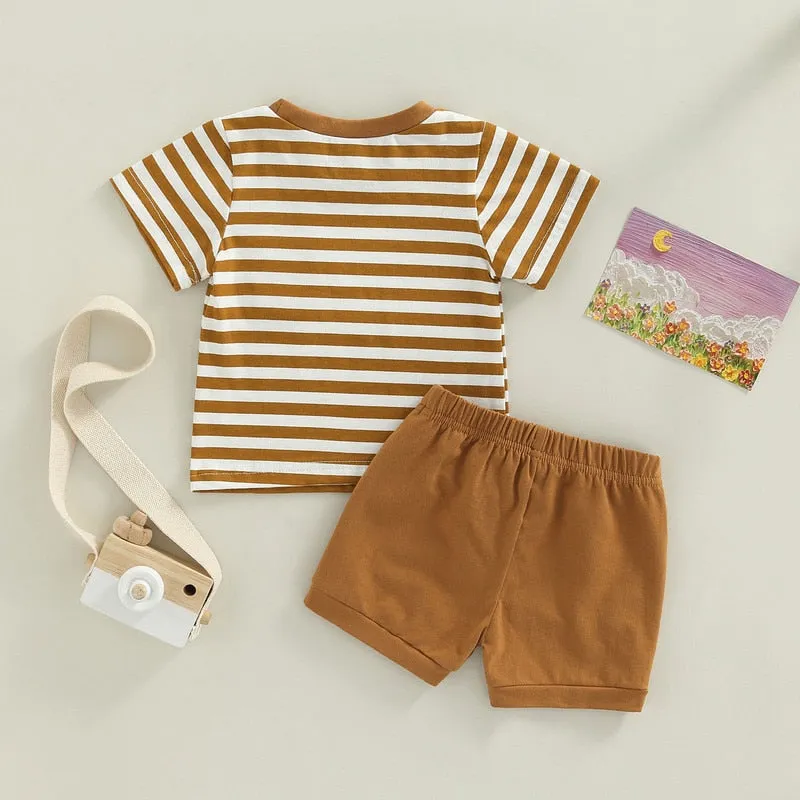 Baby Boys Short Sleeve Tops and Shorts Set for Summer
