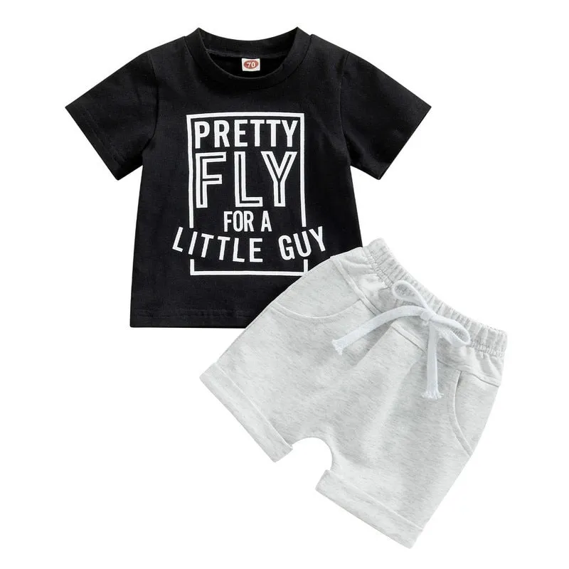 Baby Boys Short Sleeve Tops and Shorts Set for Summer