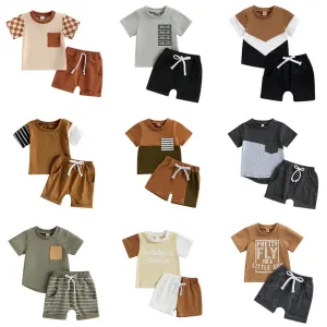 Baby Boys Short Sleeve Tops and Shorts Set for Summer