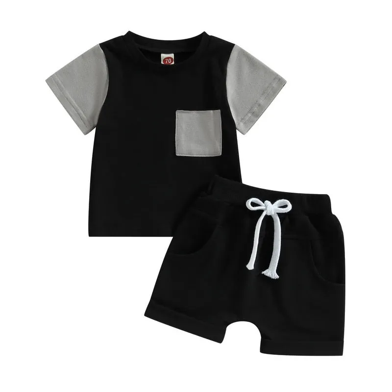 Baby Boys Short Sleeve Tops and Shorts Set for Summer