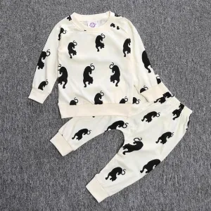 Baby Clothing 2 Pc Set - White Tiger Print