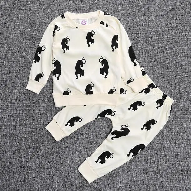 Baby Clothing 2 Pc Set - White Tiger Print