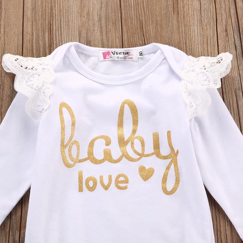 Baby Girls Clothing Set Long Sleeve Cotton Pants Jumpsuit Bodysuit