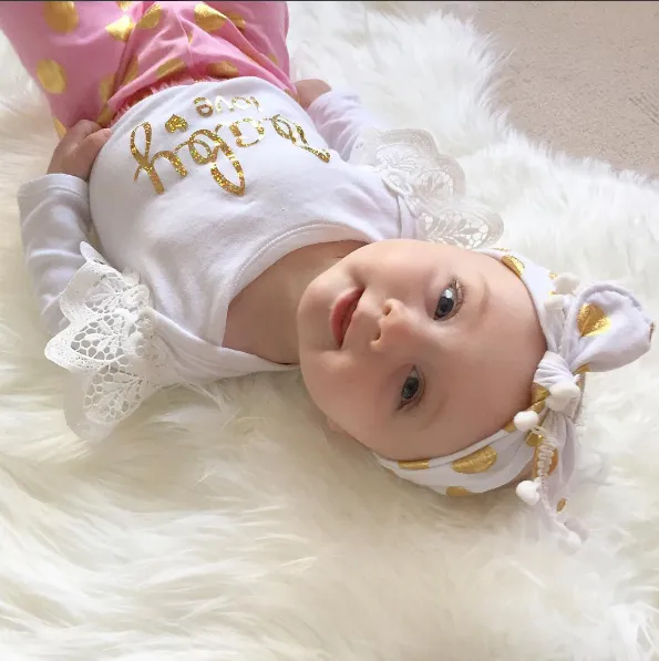 Baby Girls Clothing Set Long Sleeve Cotton Pants Jumpsuit Bodysuit