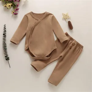 Baby Unisex Long Sleeve Cardigan Romper & Pants Baby Clothing Wholesale