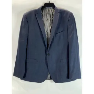 BEN SHERMAN Men's Navy Plaid Camden Tailored Skinny-Fit SBlazer SZ 44R
