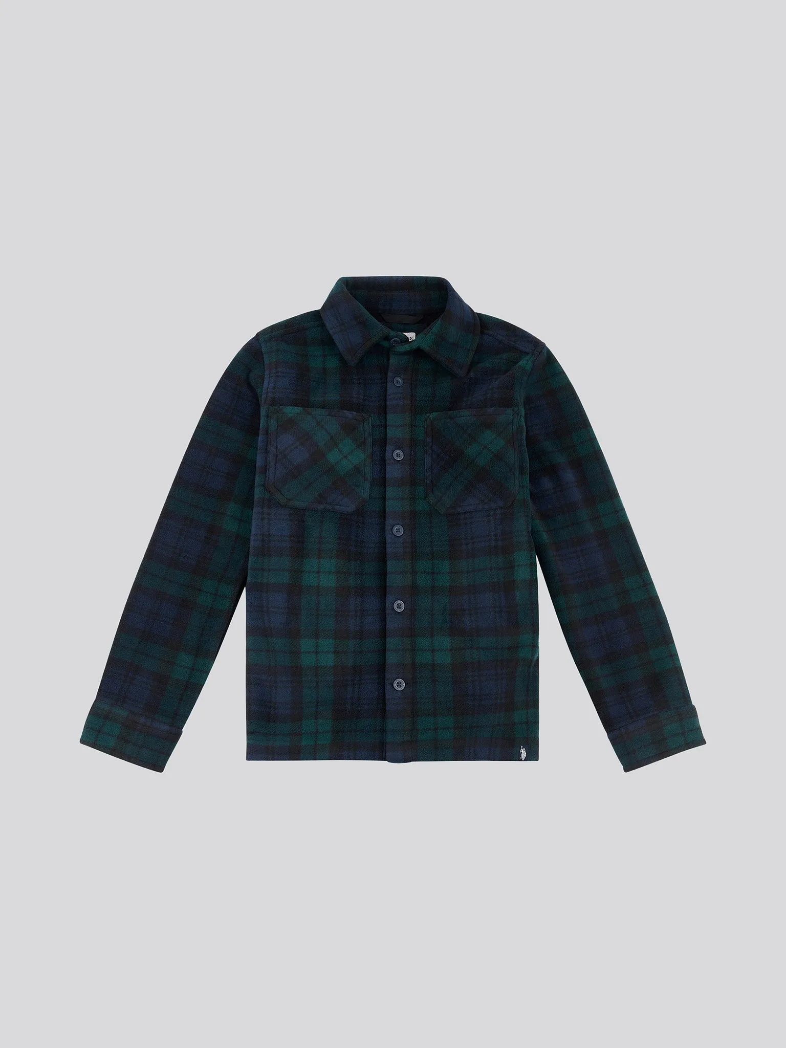Boys Polar Fleece Check Overshirt in Ponderosa Pine