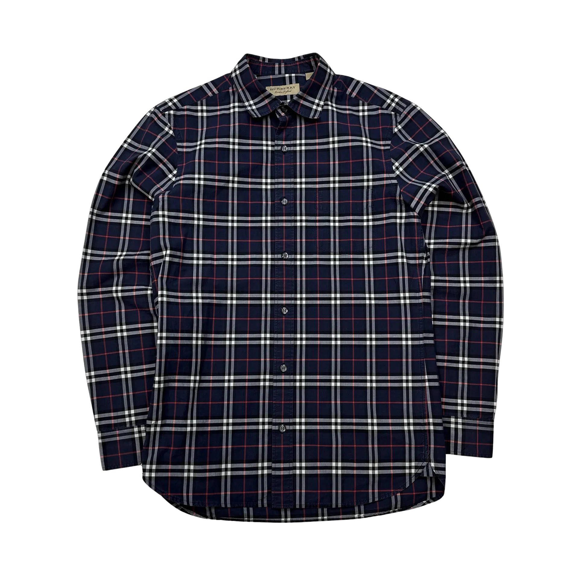 Burberry Navy Nova Check Button Up Shirt - Small