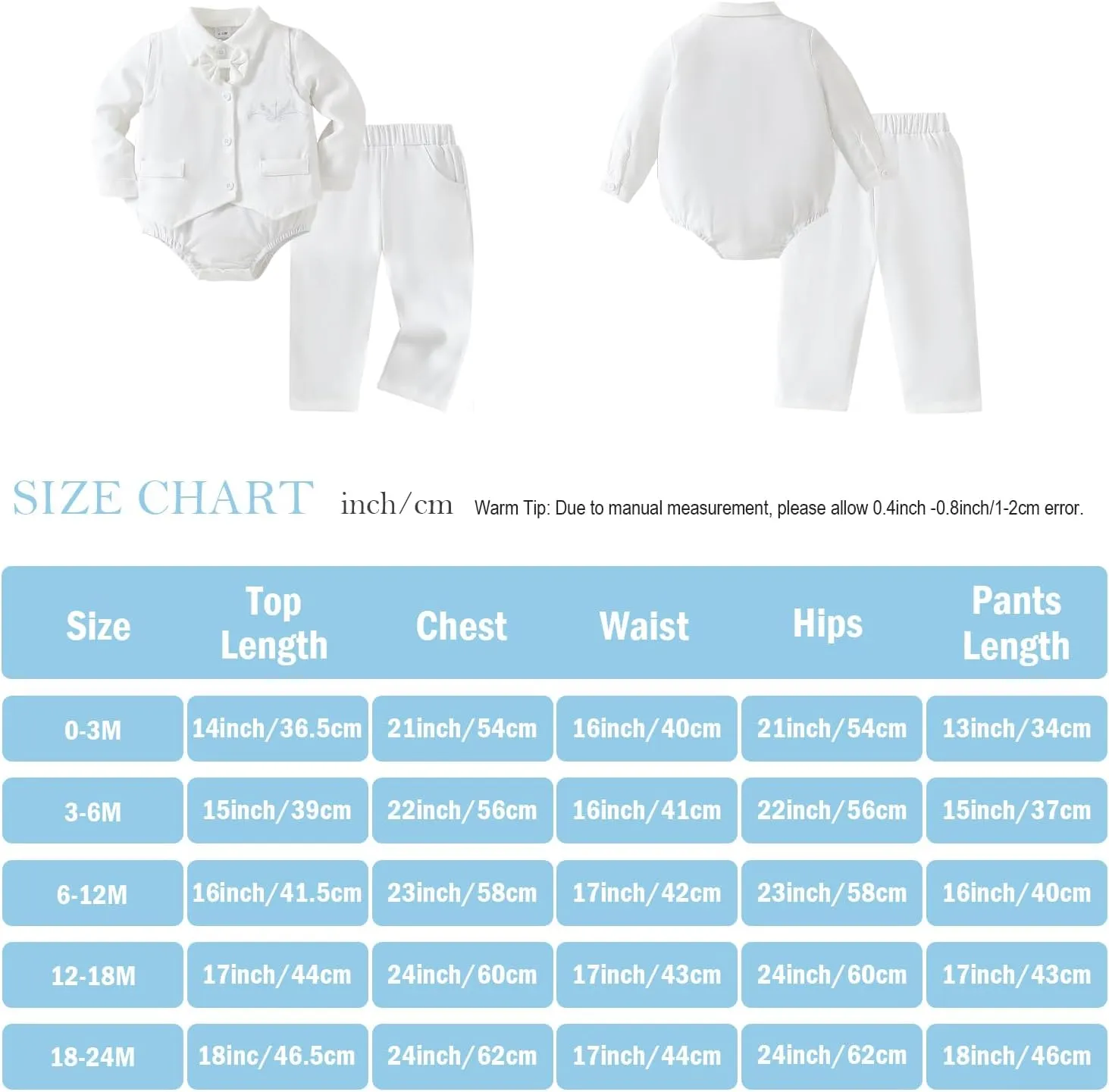 Chichoo Baby Boy Clothes Suits Baptism Outfits for Boys All White Infant Tuxedo Gentleman Outfit Formal Christening Suit Set
