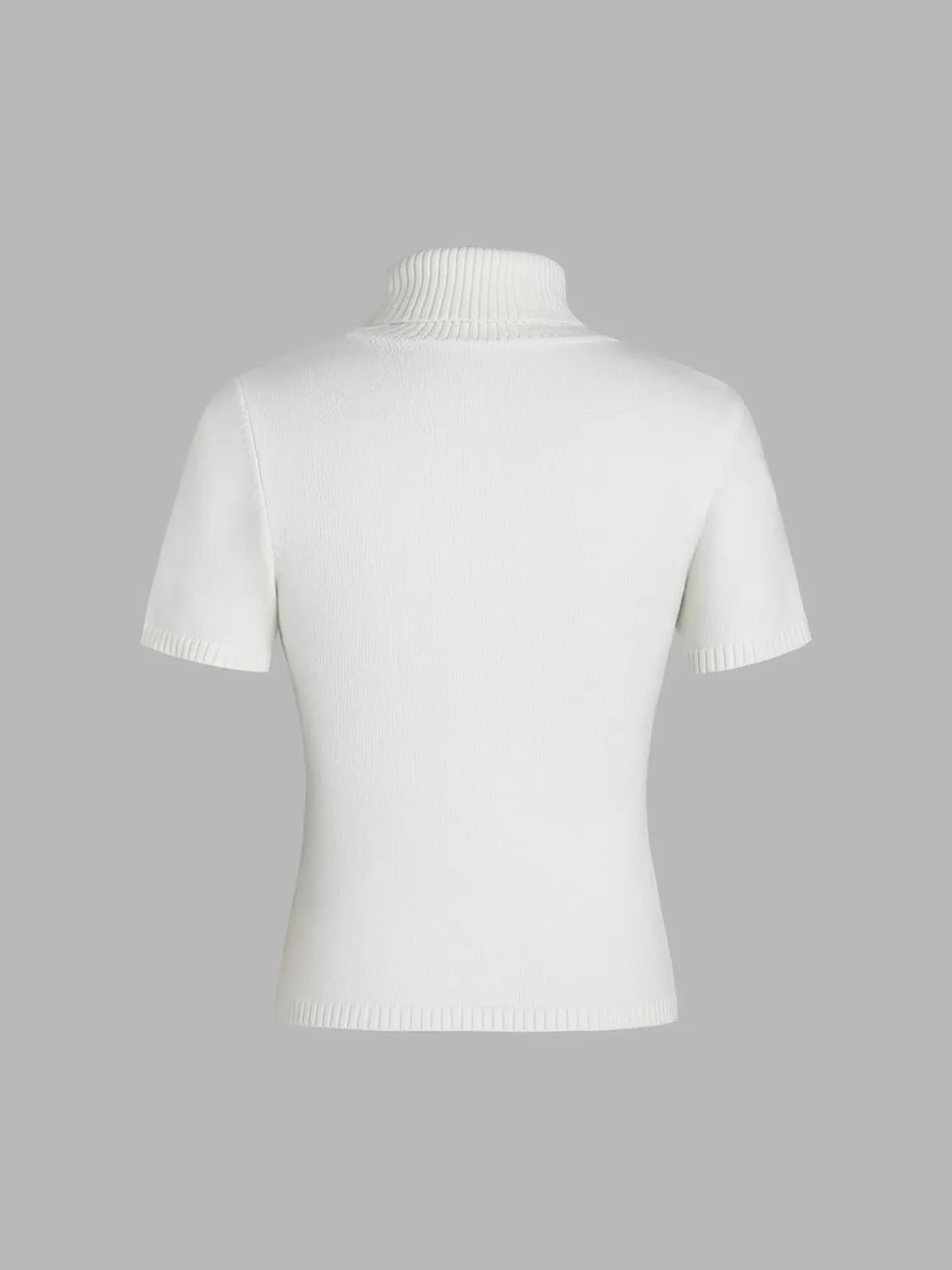 CIDER Womens Short Sleeve Turtleneck Tops Cute Knit Slim Fit Sweater Blouses Basic Tee