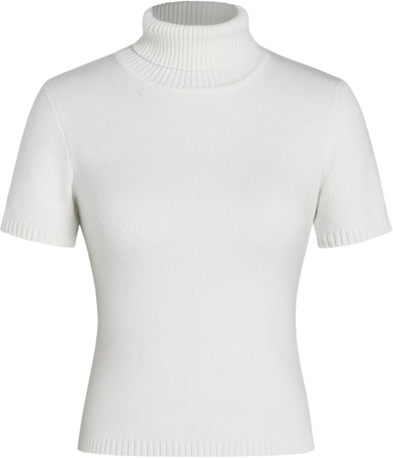 CIDER Womens Short Sleeve Turtleneck Tops Cute Knit Slim Fit Sweater Blouses Basic Tee