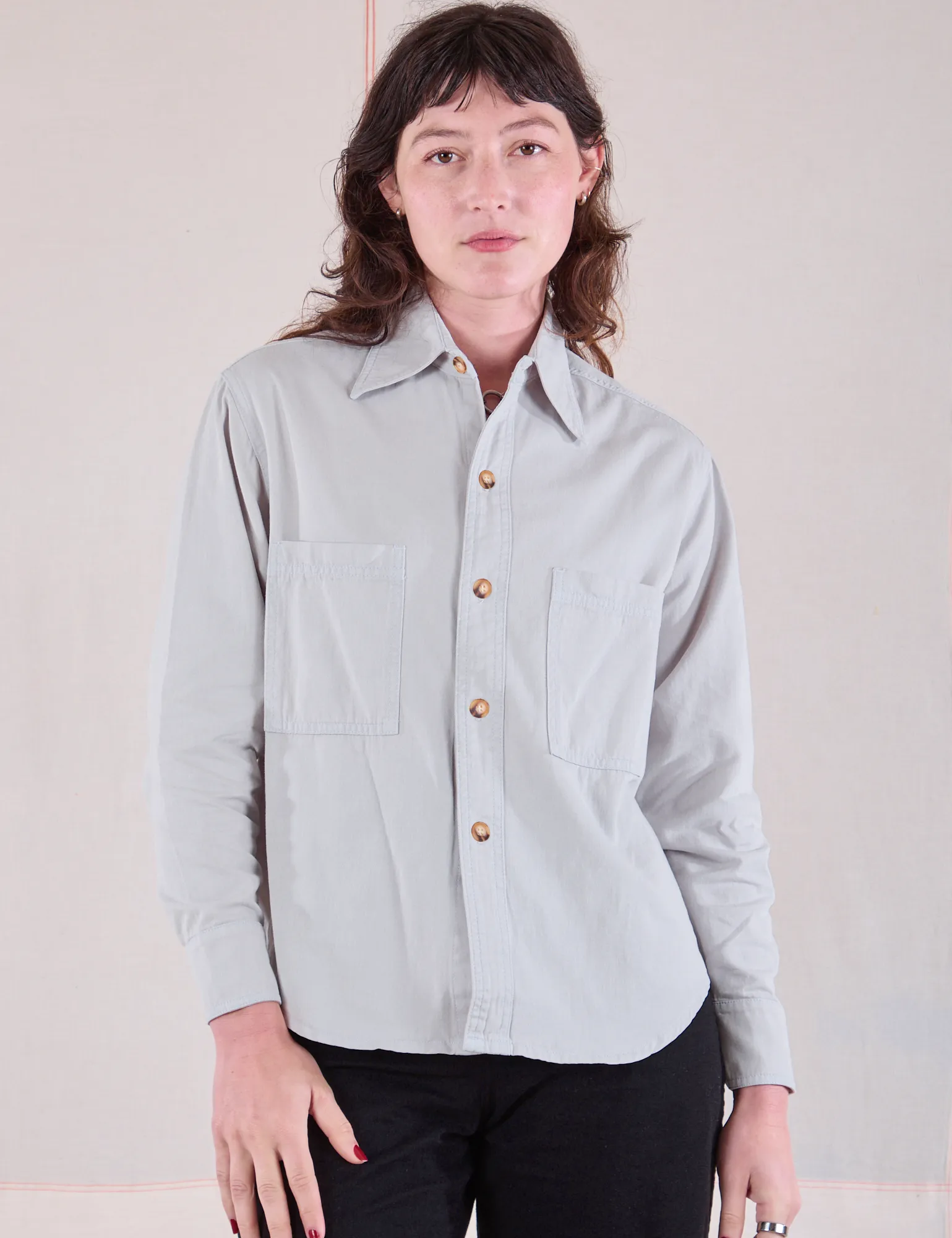 Cropped Overshirt - Stone White