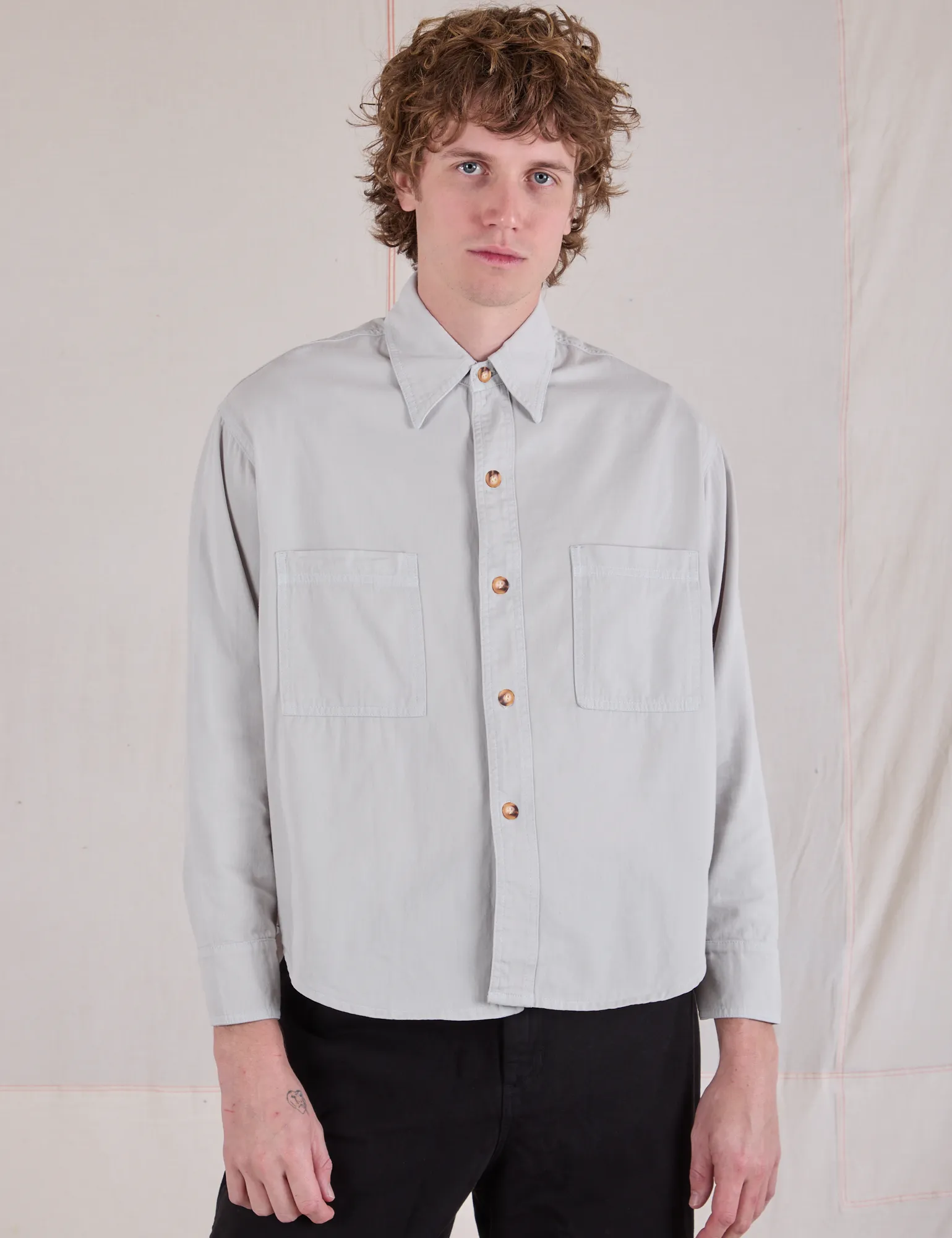 Cropped Overshirt - Stone White