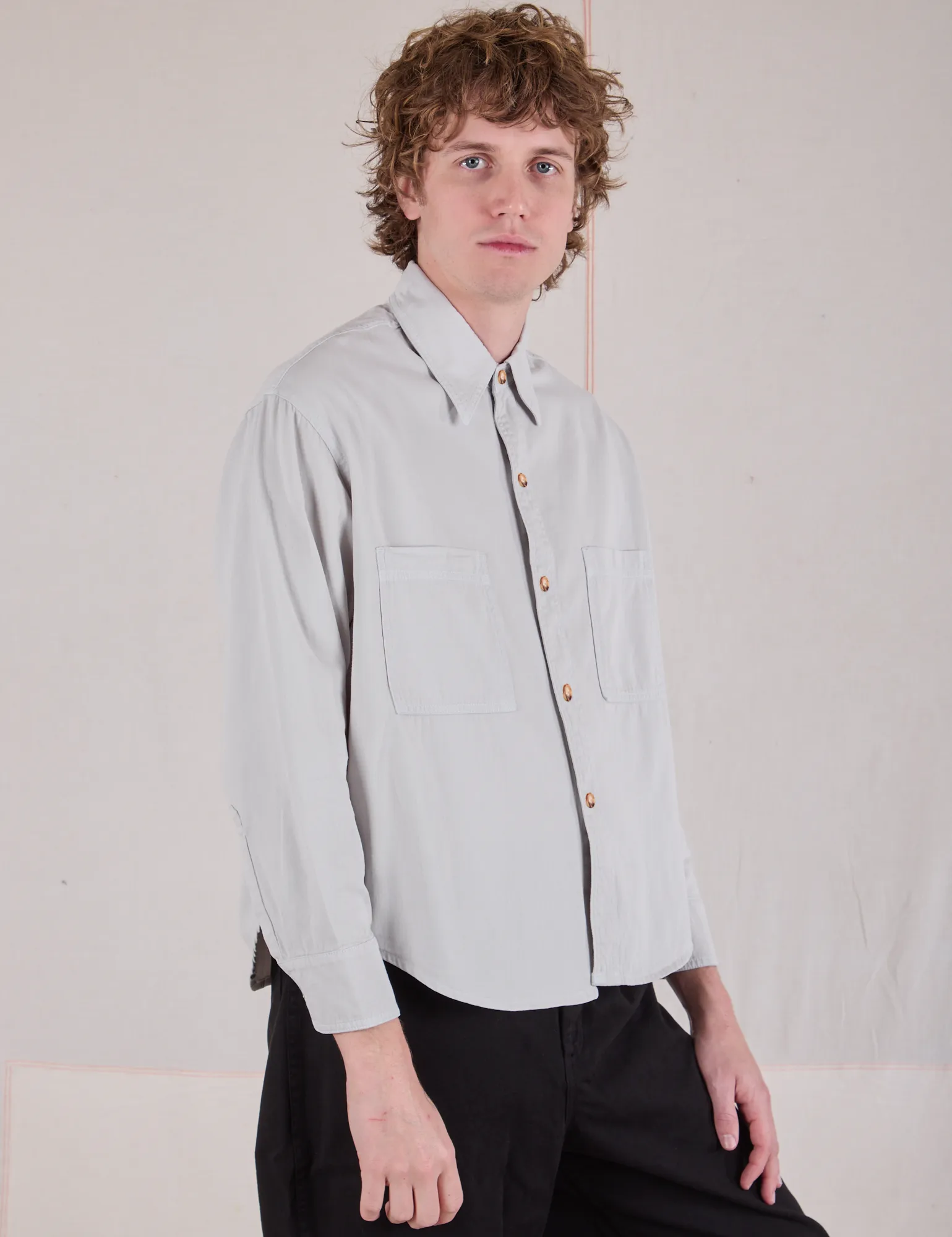 Cropped Overshirt - Stone White