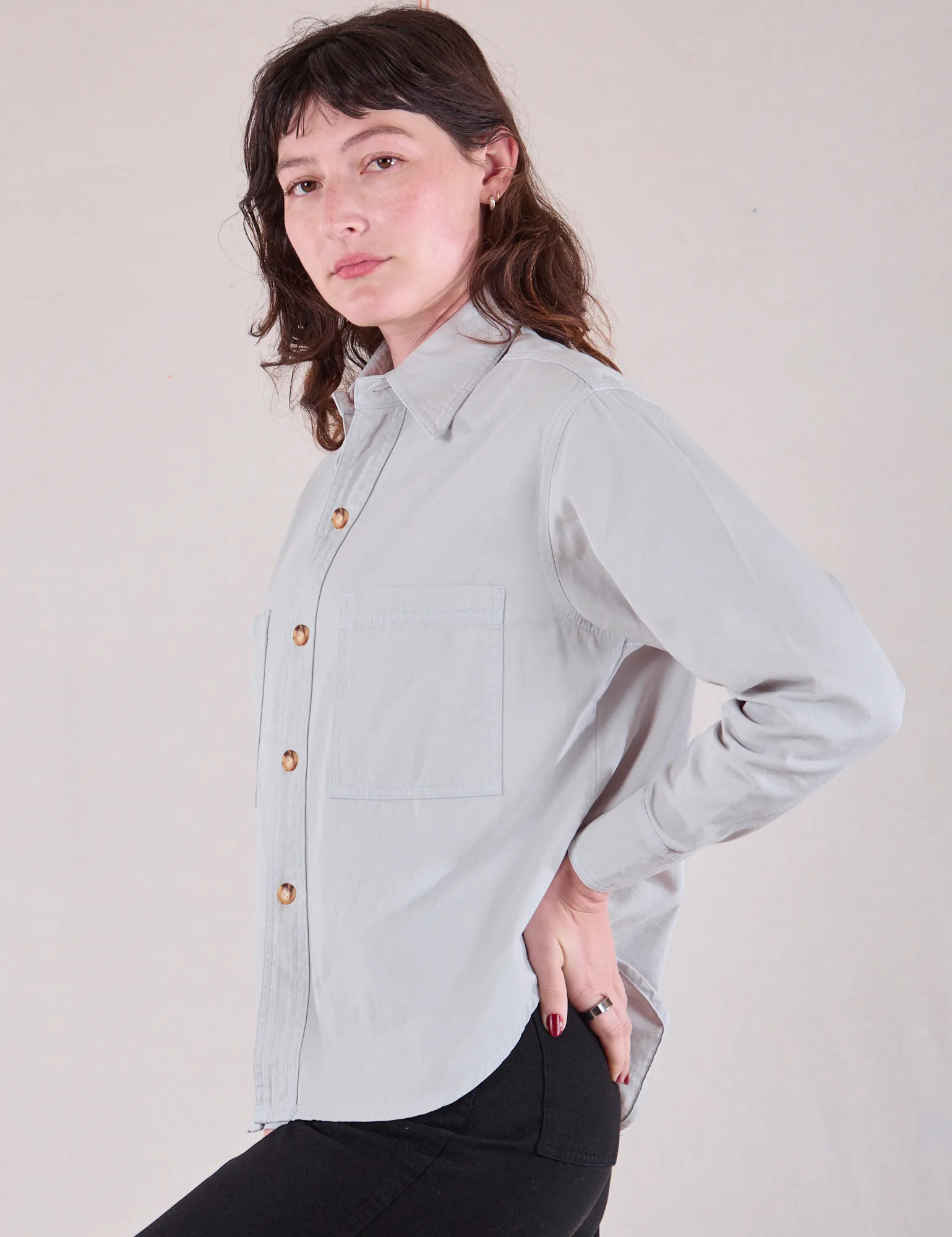 Cropped Overshirt - Stone White