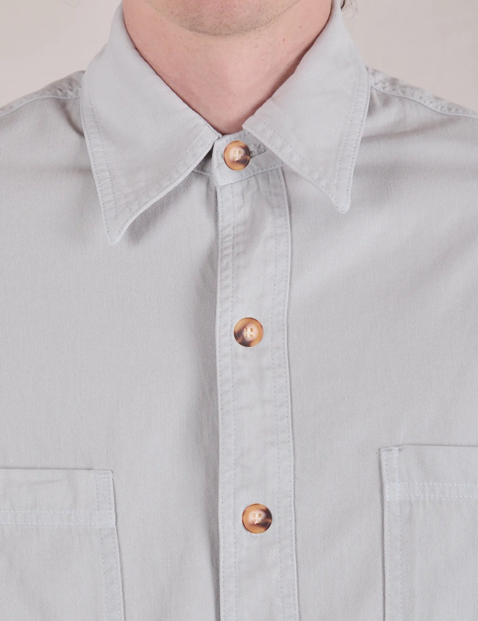 Cropped Overshirt - Stone White