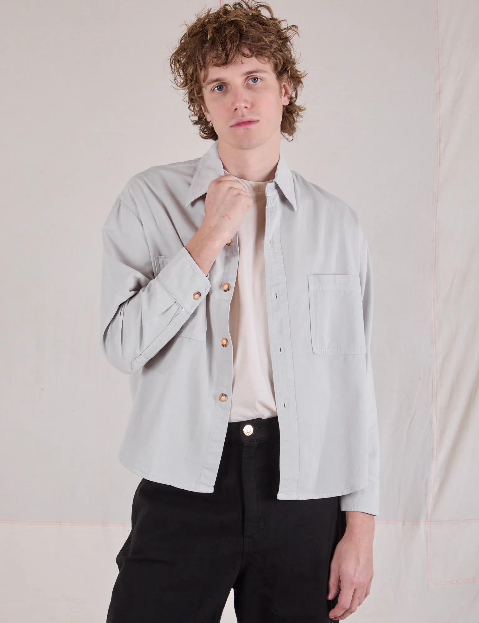 Cropped Overshirt - Stone White