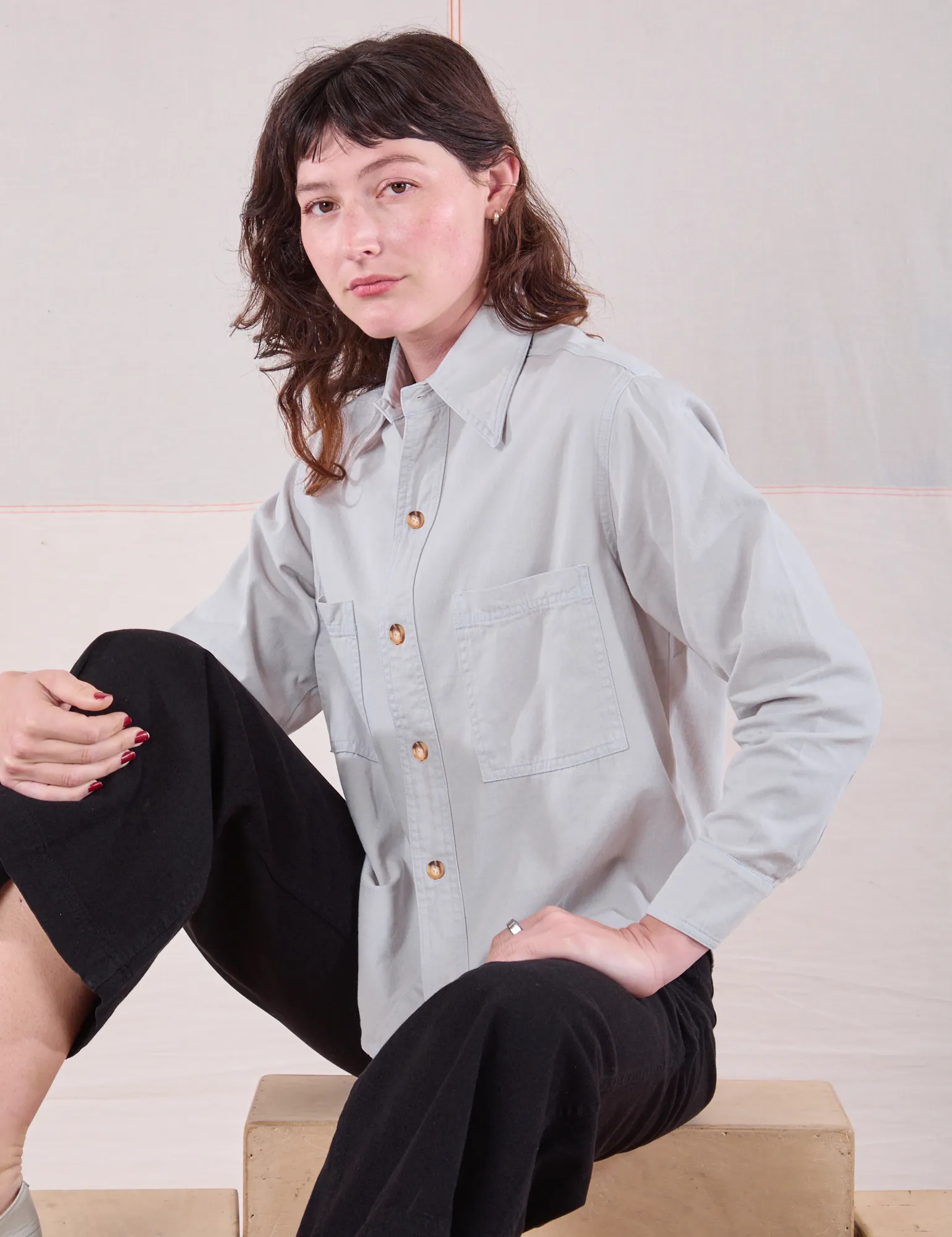 Cropped Overshirt - Stone White