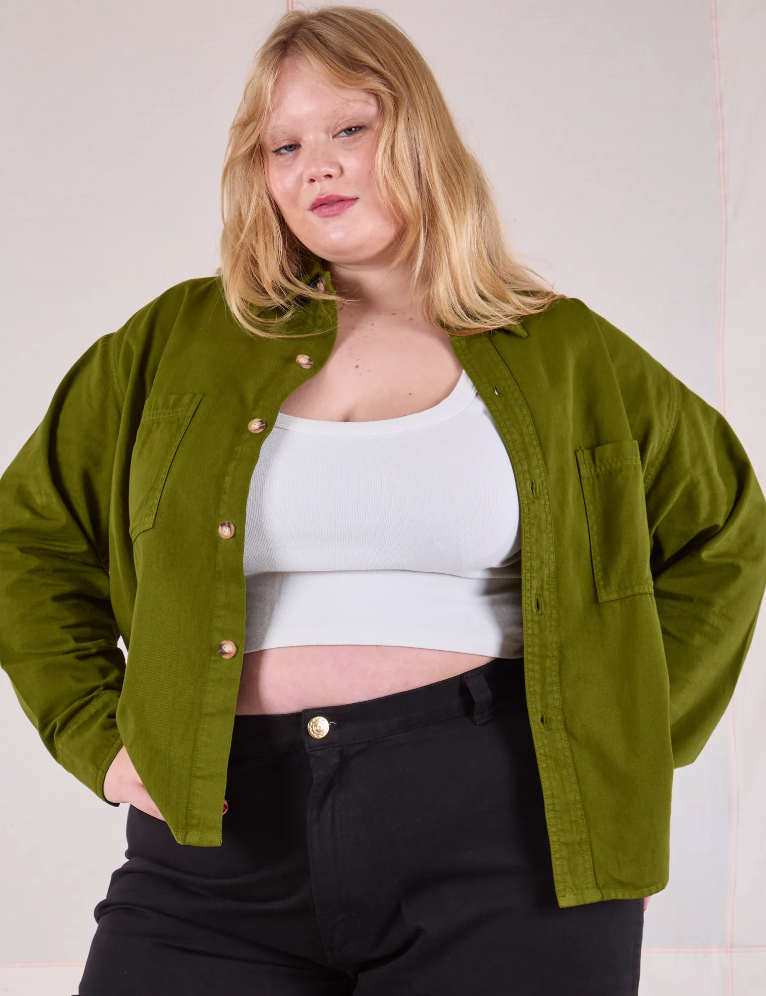 Cropped Overshirt - Summer Olive