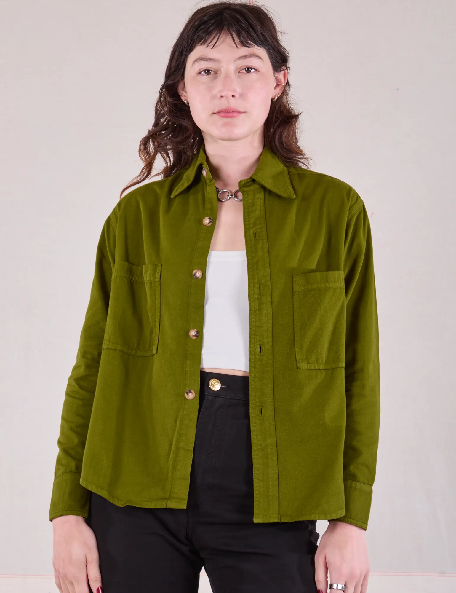 Cropped Overshirt - Summer Olive