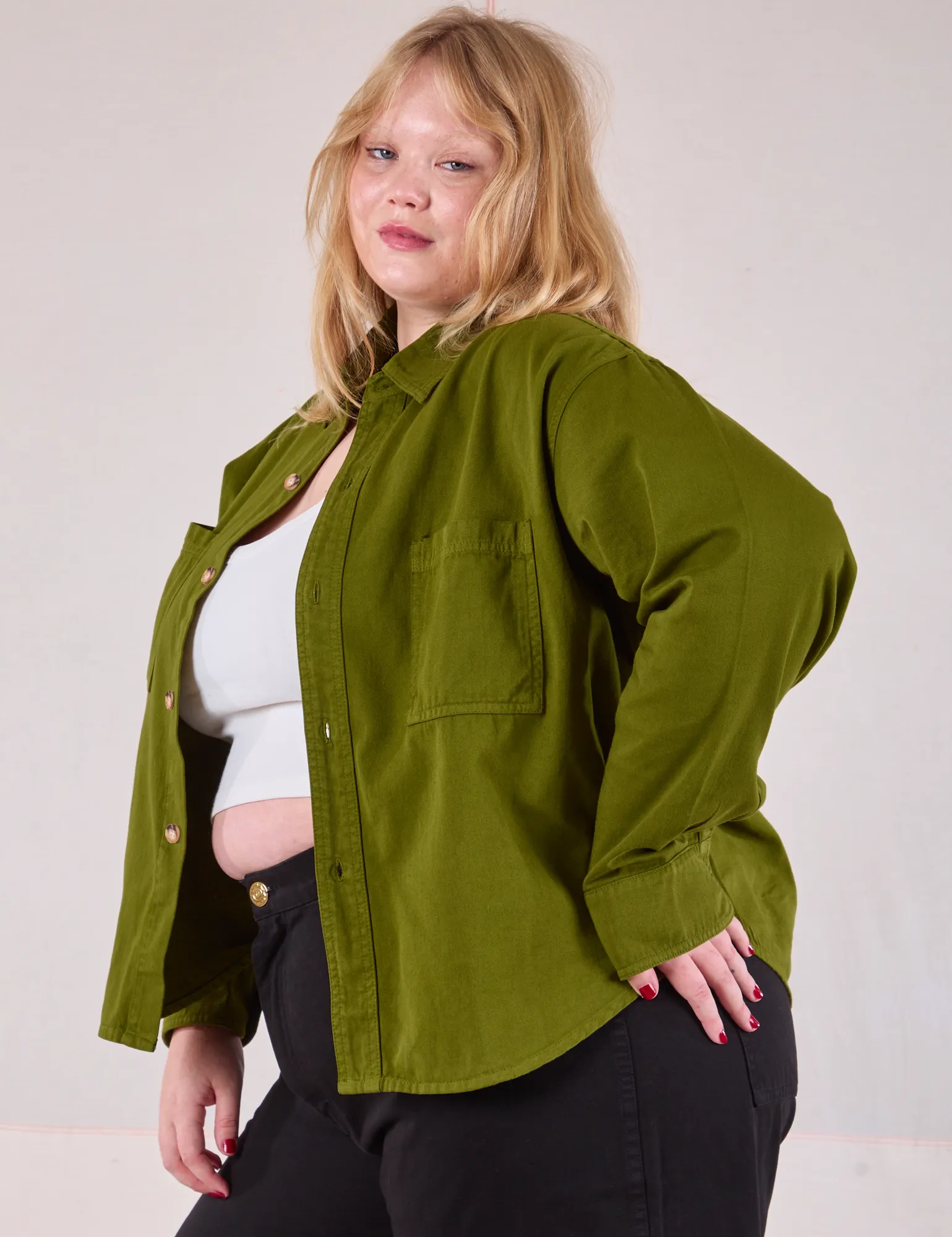 Cropped Overshirt - Summer Olive