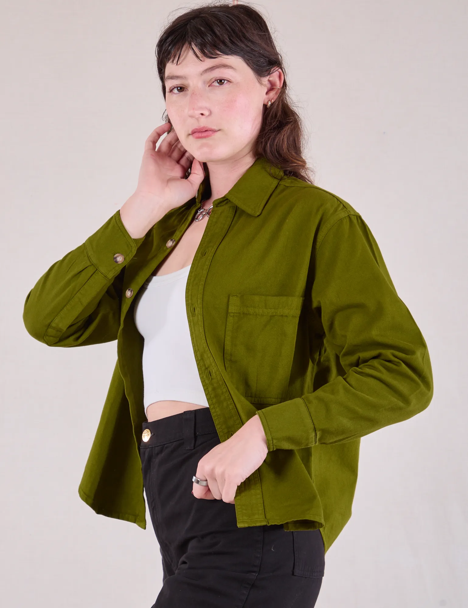 Cropped Overshirt - Summer Olive
