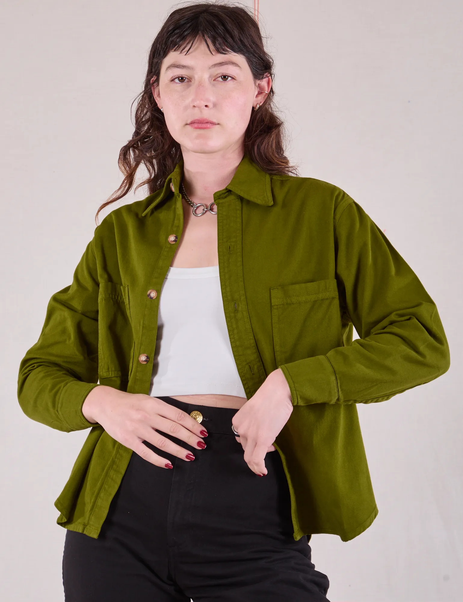 Cropped Overshirt - Summer Olive