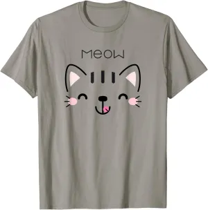Cute Cartoon Kitten Adorable Cat Animal Pet Lover Graphic T-Shirt
