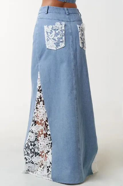 Darla Denim Maxi Skirt