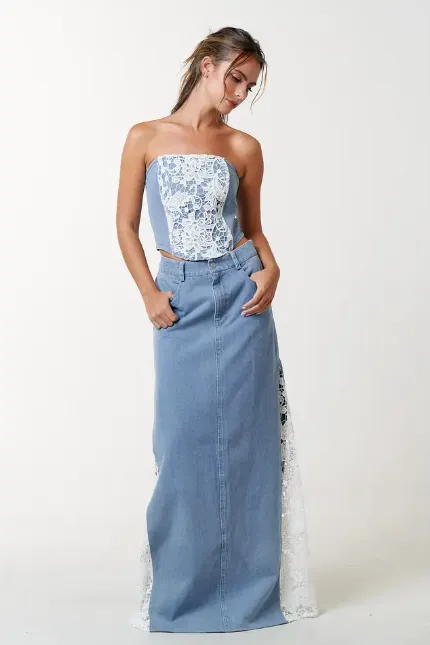Darla Denim Maxi Skirt