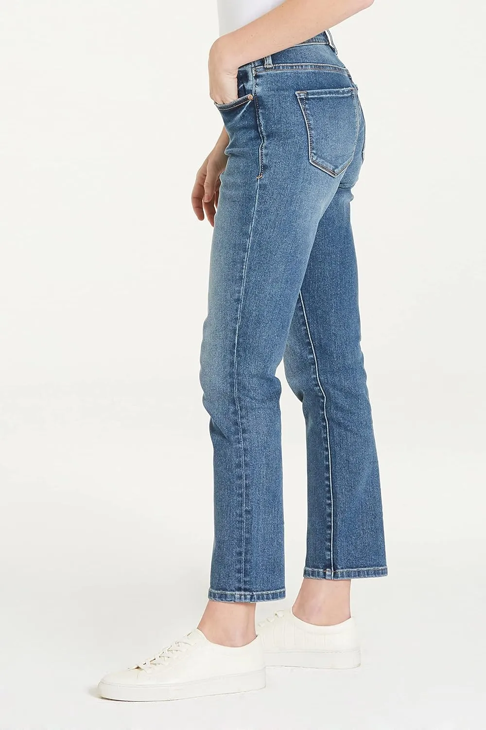 DEAR JOHN Blaire Womens Straight Leg Jeans Mid Rise Ankle Inseam