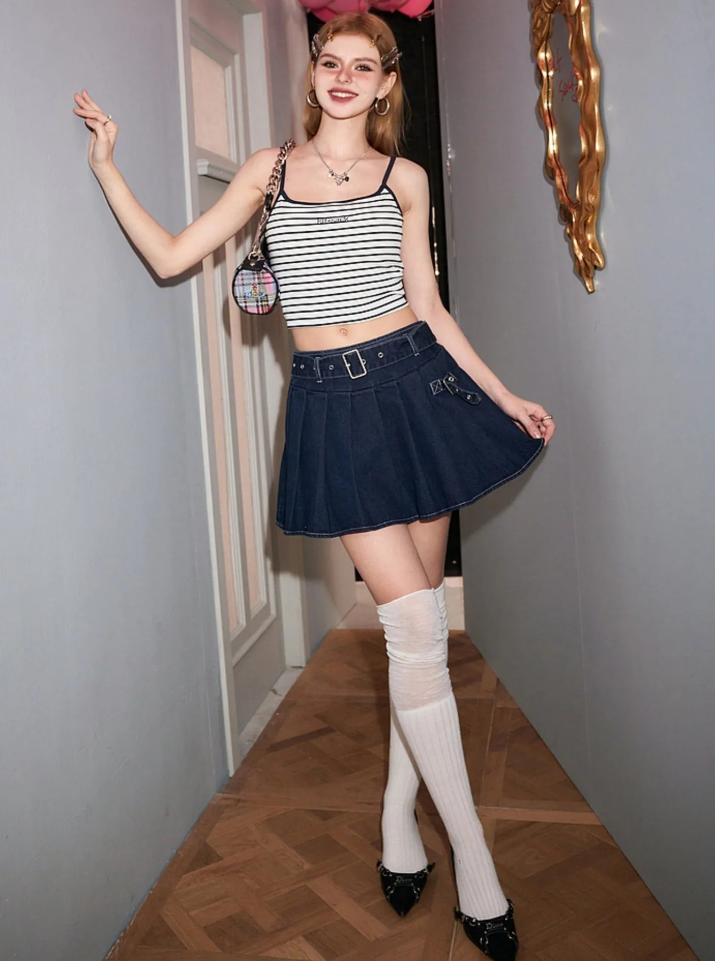 Denim High Waist Skirt