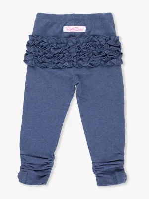 Denim Ruched Bow Leggings