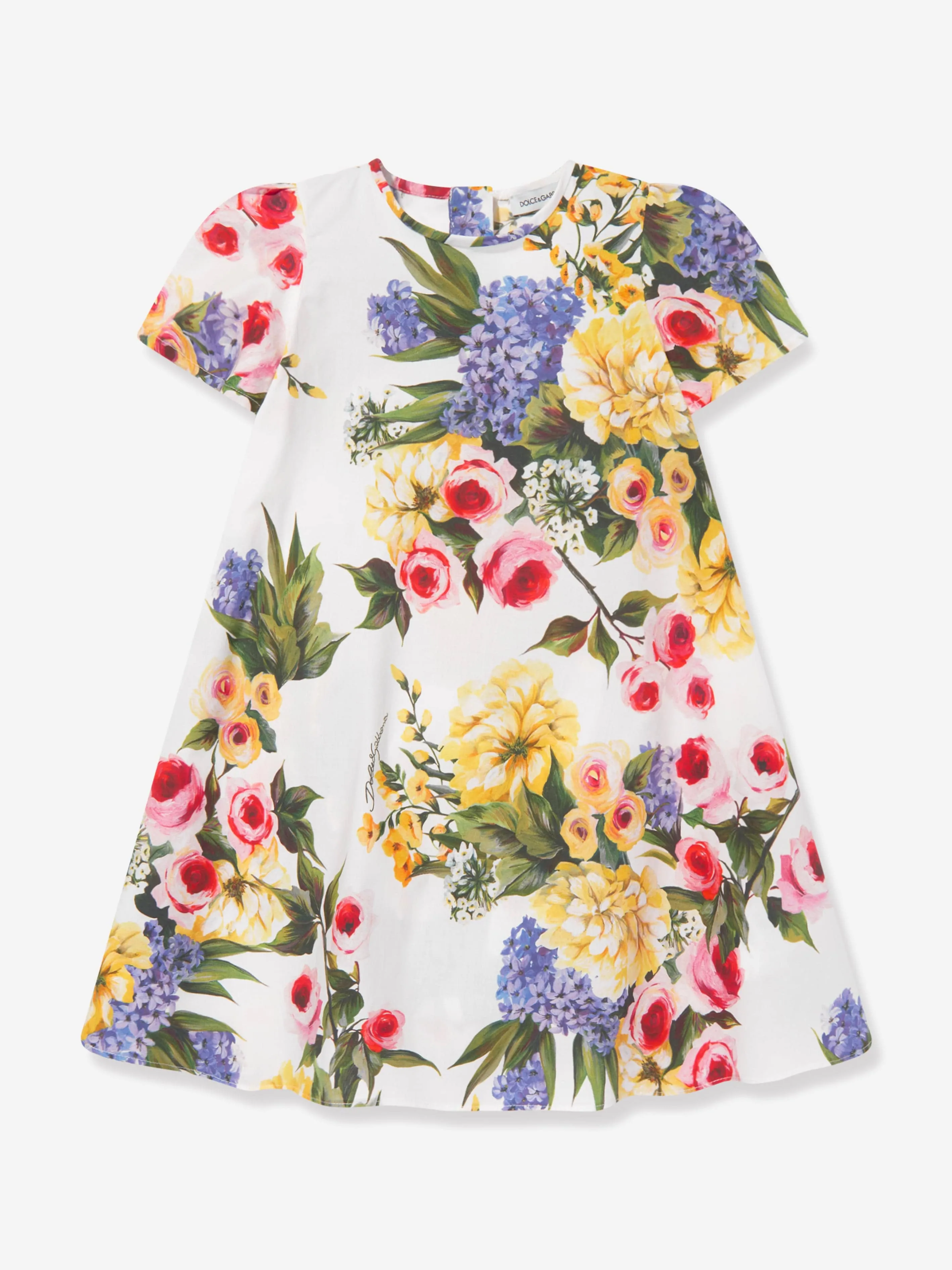 Dolce & Gabbana Baby Girls Flower Print Dress in Multicolour