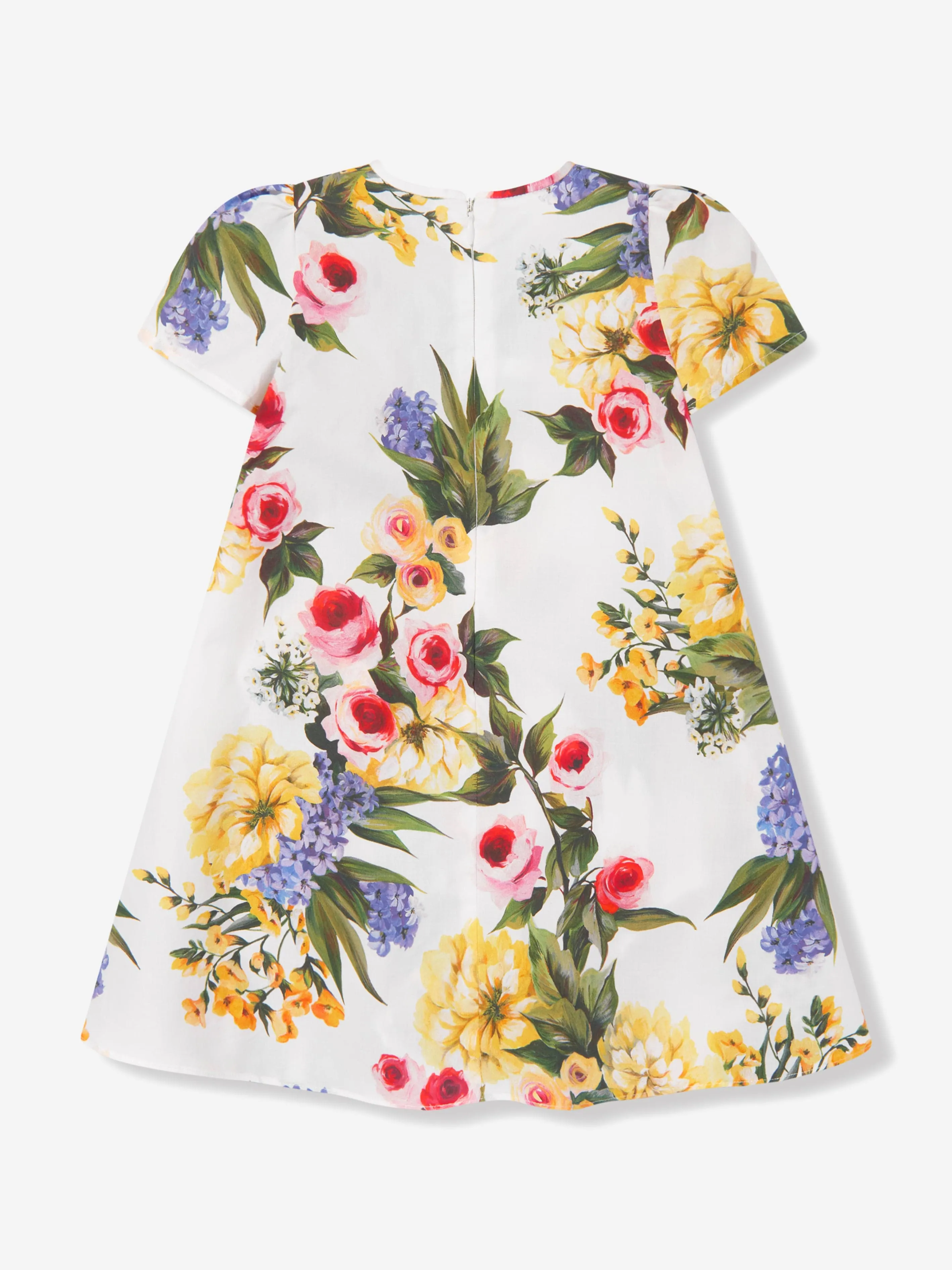 Dolce & Gabbana Baby Girls Flower Print Dress in Multicolour