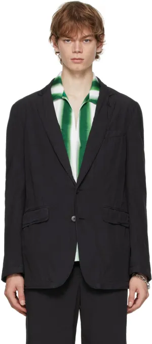 Dries Van Noten Black Single Button Blazer