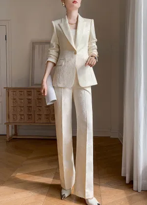 Emily Floral One Button Blazer Pants Suit