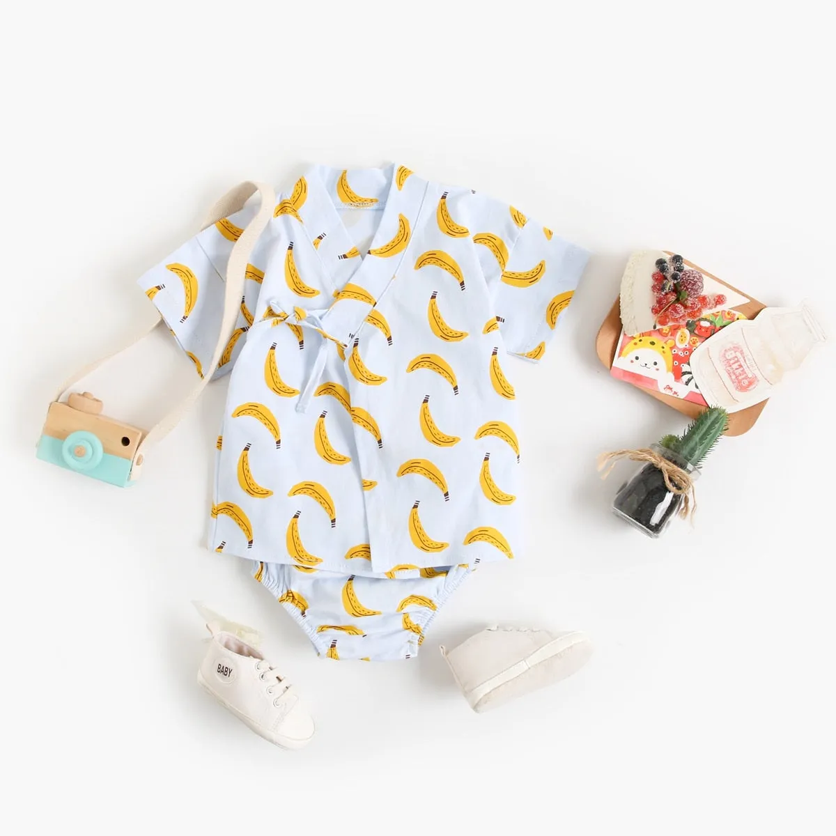 Fruit Print Baby Boys Girls 2pcs Cotton Clothing Sets