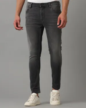 GREY TRACK CROPPED SKINNY FIT JEANS