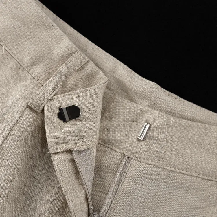 Linen Blend Shorts Suit with Vest for Women